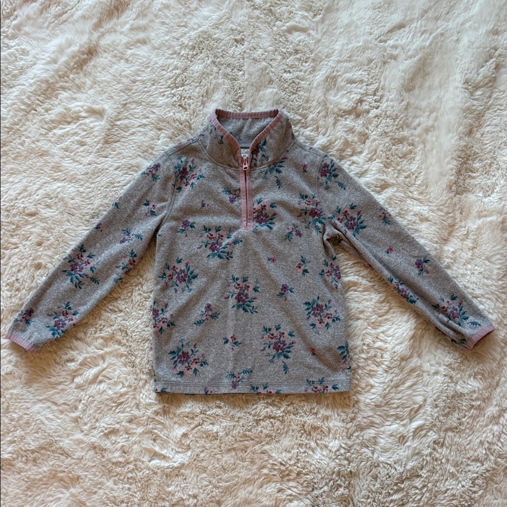OshKosh B'gosh Floral Kids Sweater - Gray and Pink